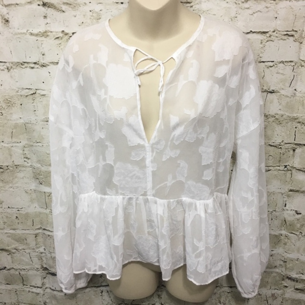Belle Sky White Blouse